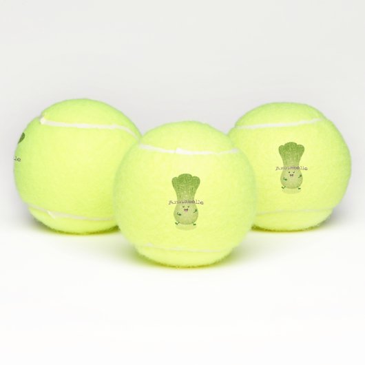 Cute baby bok choy cartoon illustratie tennisballen (Multi)