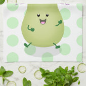 Cute baby bok choy cartoon illustratie theedoek (Gevouwen)