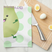Cute baby bok choy cartoon illustratie theedoek (Quarter Fold)
