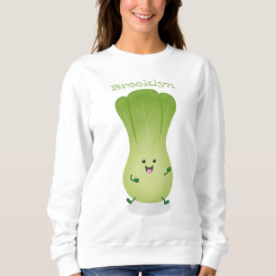 Cute baby bok choy cartoon illustratie trui