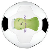 Cute baby bok choy cartoon illustratie voetbal (Gedraaid)