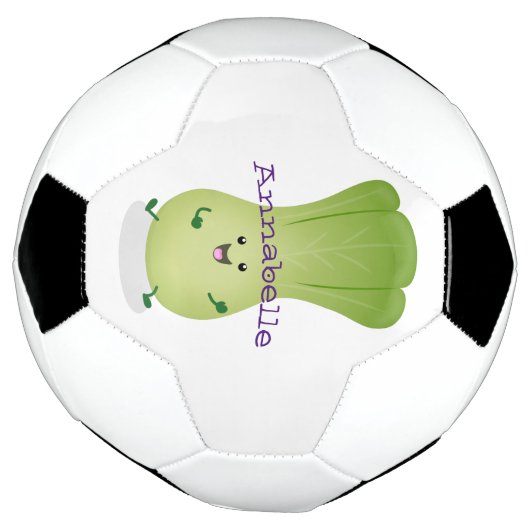 Cute baby bok choy cartoon illustratie voetbal (Gedraaid)