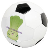 Cute baby bok choy cartoon illustratie voetbal (Drie kwart)