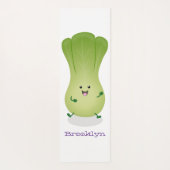Cute baby bok choy cartoon illustratie yogamat (Achterkant)
