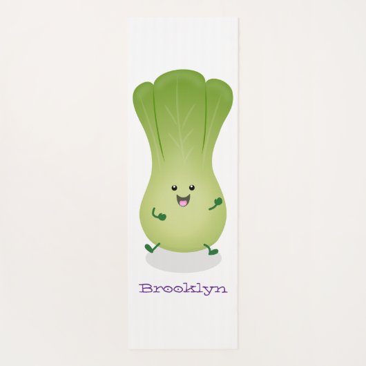 Cute baby bok choy cartoon illustratie yogamat (Achterkant)