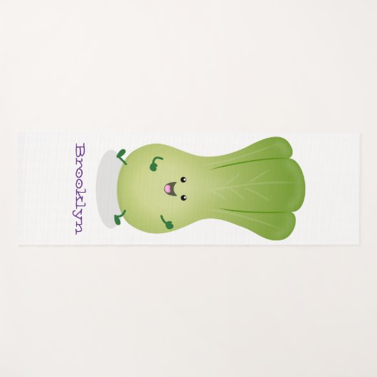 Cute baby bok choy cartoon illustratie yogamat (Voorkant (horizontaal))