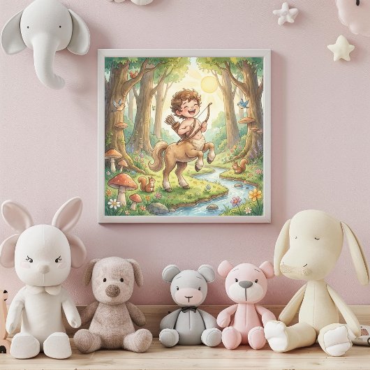 Cute Baby Boogschutter Dierenriem Muur Kunst Poste Poster