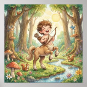 Cute Baby Boogschutter Dierenriem Muur Kunst Poste Poster (Voorkant)