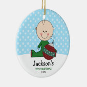 Cute Baby Boy 1 Kerstmis op maat Keramisch Ornament (Rechts)