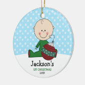 Cute Baby Boy 1 Kerstmis op maat Keramisch Ornament (Links)