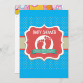 Cute Baby Boy Baby shower Kaart (Voorkant / Achterkant)