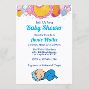 Cute Baby Boy Baby shower Kaart