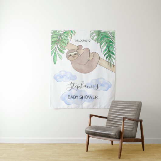 Cute Baby Boy Baby shower Wandkleed (In situ)