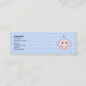 Cute Baby Boy. Blauwe achtergrond controle. Mini Visitekaartje (Achterkant)