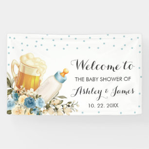 Cute Baby Boy breekt Blauw Baby shower Achtergrond Spandoek
