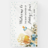 Cute Baby Boy breekt Blauw Baby shower Achtergrond Spandoek (Verticaal)