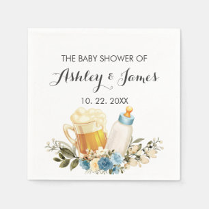 Cute Baby Boy breekt blauw Baby shower op de borst Servet