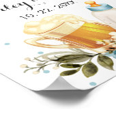 Cute Baby Boy Breekt Blue Baby shower Welcome Poster (Hoek)