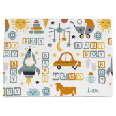Cute Baby Boy Car Speelgoed Pattern and Name Baby  Groot Cadeauzakje (Voorkant)