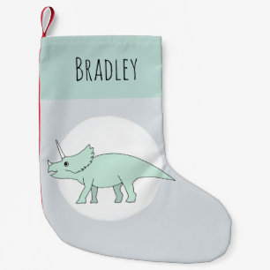 Cute Baby Boy Doodle Dinosaur en naam Kleine Kerstsok