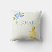 Cute Baby boy duck pastel blue floral nursery Kussen (Voorkant)