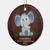 Cute Baby Boy Elephant First kerstfoto Keramisch Ornament (Links)