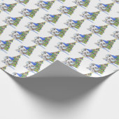 Cute Baby Boy Elephant kerstboom Cadeaupapier (Hoek)