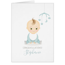 Cute Baby Boy en zijn mobiel Baby shower