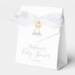 Cute Baby Boy en zijn mobiel Baby shower Bedankdoosjes