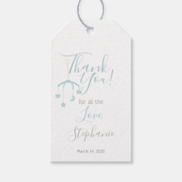 Cute Baby Boy en zijn mobiel Baby shower Cadeaulabel