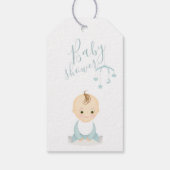 Cute Baby Boy en zijn mobiel Baby shower Cadeaulabel (Achterkant)