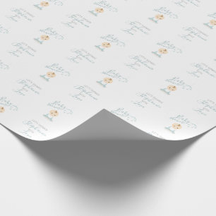 Cute Baby Boy en zijn mobiel Baby shower Cadeaupapier