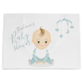 Cute Baby Boy en zijn mobiel Baby shower Groot Cadeauzakje (Voorkant)