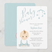 Cute Baby Boy en zijn mobiel Baby shower Kaart (Voorkant / Achterkant)