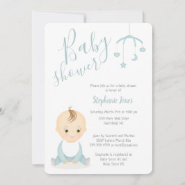 Cute Baby Boy en zijn mobiel Baby shower Kaart