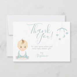 Cute Baby Boy en zijn mobiel Baby shower Kaart