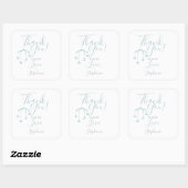 Cute Baby Boy en zijn mobiel Baby shower Vierkante Sticker (Vel)
