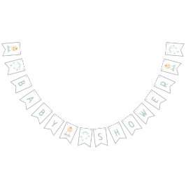 Cute Baby Boy en zijn mobiel Baby shower Vlaggetjes