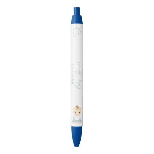Cute Baby Boy en zijn mobiel Baby shower Zwarte Inkt Pen