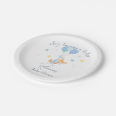 Cute Baby Boy Fox and Balloons Papieren Bordje (Gekanteld)