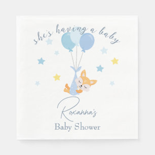 Cute Baby Boy Fox and Balloons Servet