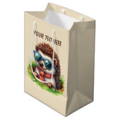 Cute baby boy hedgehog customizable medium cadeauzakje (Voorkant Gekanteld)