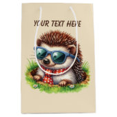 Cute baby boy hedgehog customizable medium cadeauzakje (Voorkant)