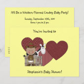 Cute Baby Boy & Horse Pony Aangepast Western Kaart (Voorkant / Achterkant)