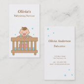 Cute Baby Boy in Cot Babyzittende Visitekaartjes (Voorkant / Achterkant)