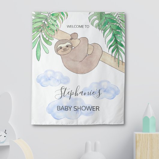 Cute Baby Boy Luiaard Baby Shower Wandkleed
