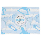 Cute Baby Boy Monogrammed Pattern Groot Cadeauzakje (Voorkant)