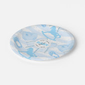 Cute Baby Boy Monogrammed Pattern Papieren Bordje (Gekanteld)