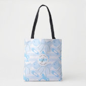 Cute Baby Boy Monogrammed Pattern Tote Bag (Voorkant)