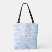 Cute Baby Boy Monogrammed Pattern Tote Bag (Achterkant)